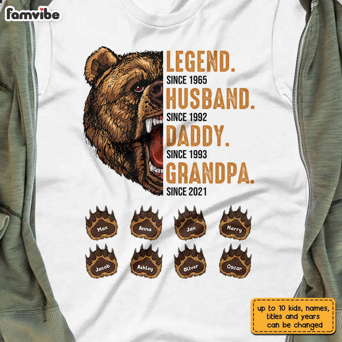 Personalized Dad Grandpa Husband Bear T Shirt AP294 30O28 1