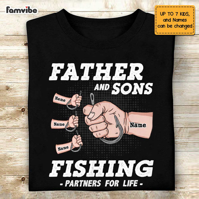 Personalized Dad Son Hand Fishing T Shirt AP272 85O47 1