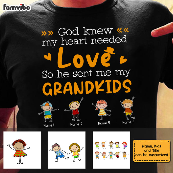 Personalized  Grandpa Grandkids Tshirt T Shirt AP293 32O28 1