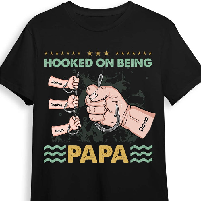 Personalized Dad Grandpa Hand Fishing T Shirt AP271 85O53 1