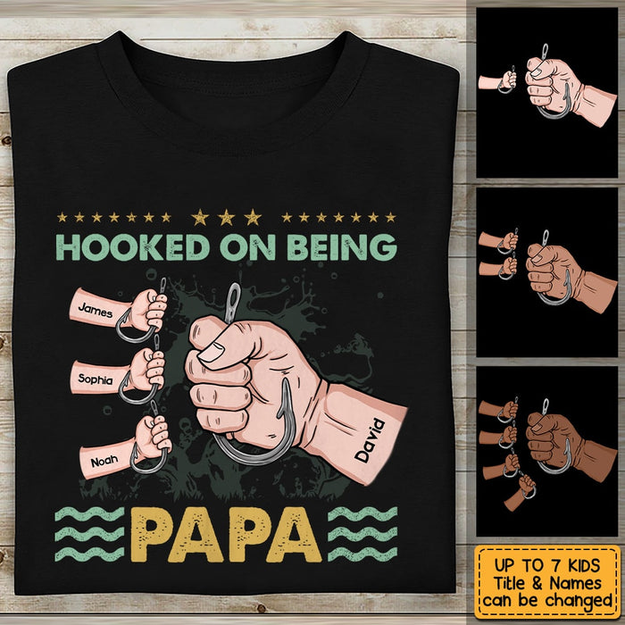 Personalized Dad Grandpa Hand Fishing T Shirt AP271 85O53 1
