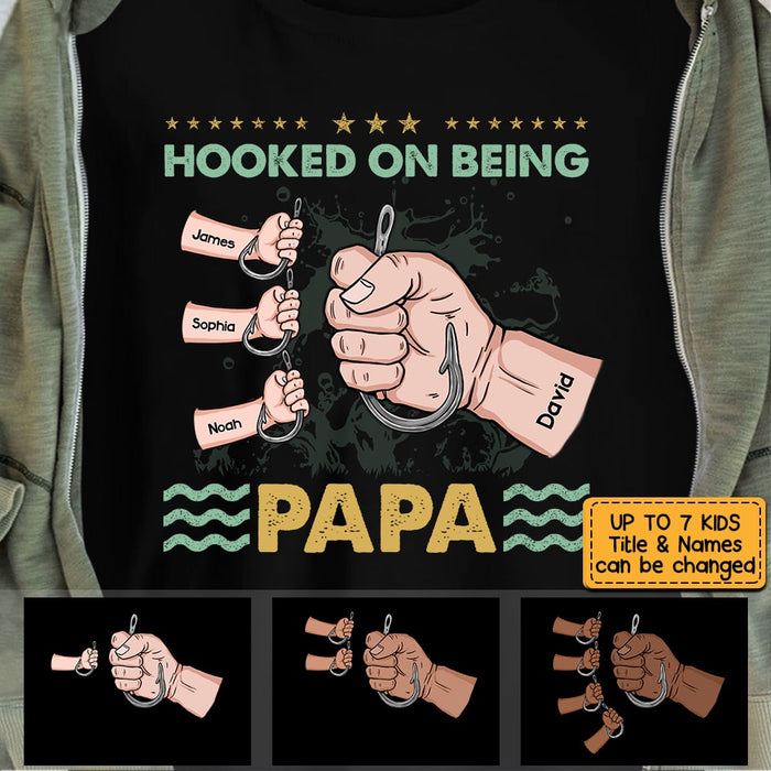 Personalized Dad Grandpa Hand Fishing T Shirt AP271 85O53 1