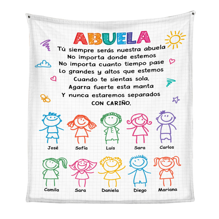 Personalized Grandma Spanish Abuela Drawing Blanket AP81 23O53 1