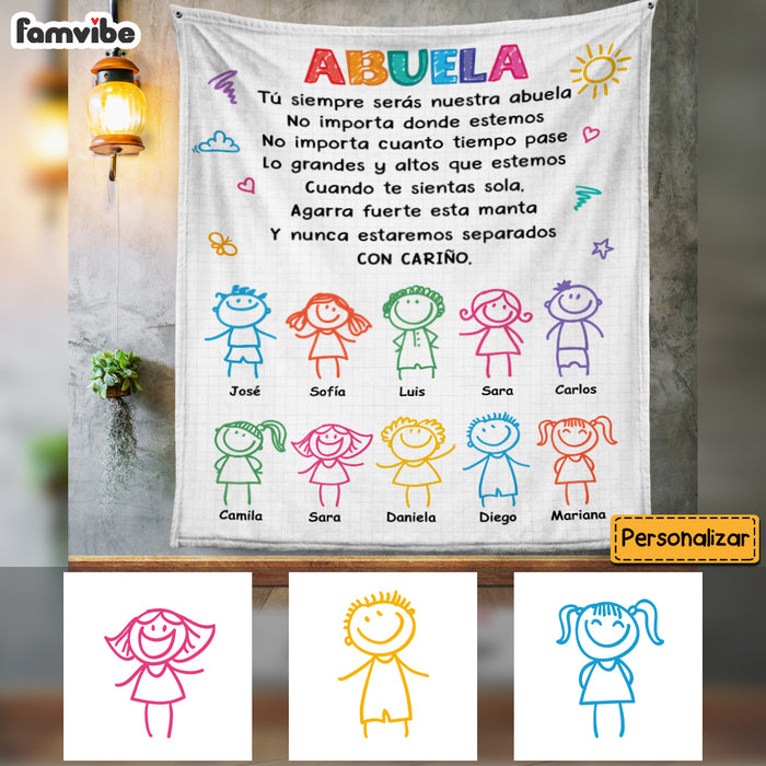 Personalized Grandma Spanish Abuela Drawing Blanket AP81 23O53 1