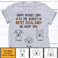 Personalized Dog Dad Happy Father's Day T Shirt AP296 30O47 thumb 1