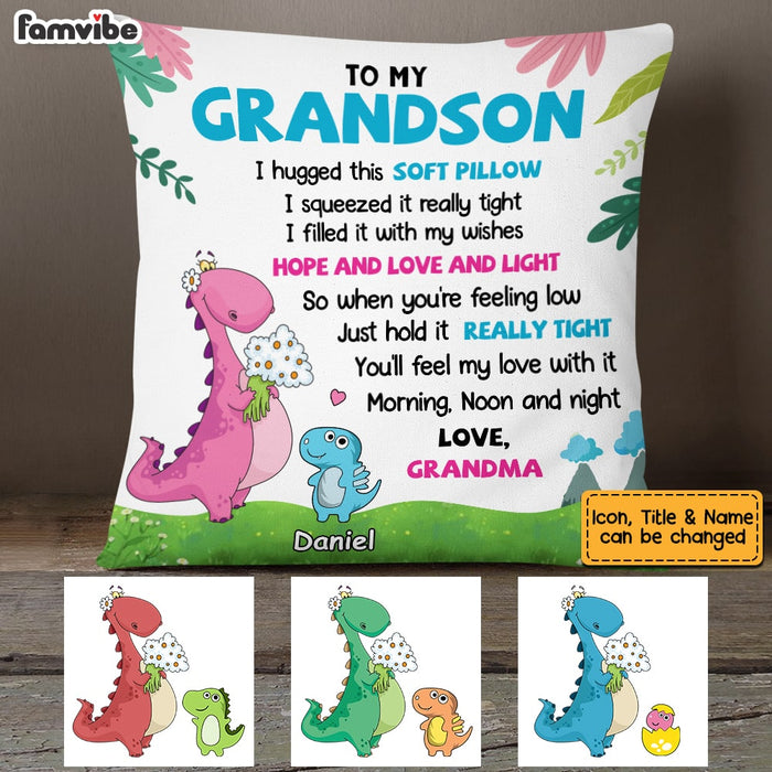 Personalized Mom Grandma Dinosaur Pillow MY52 30O53 1