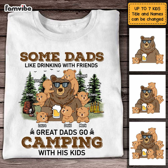 Personalized Dad Grandpa Bear  Camping T Shirt MY71 32O47 1