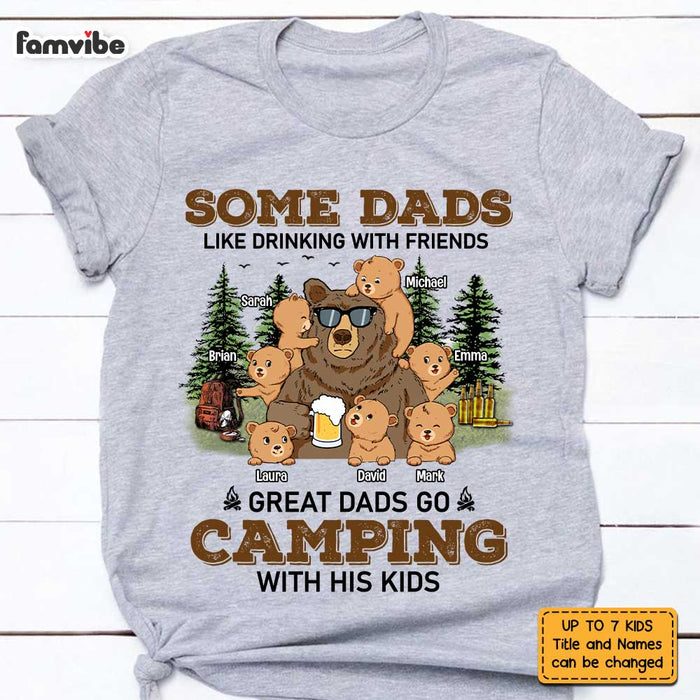 Personalized Dad Grandpa Bear  Camping T Shirt MY71 32O47 1