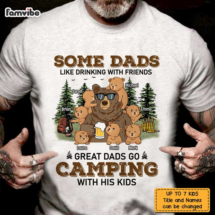 Personalized Dad Grandpa Bear  Camping T Shirt MY71 32O47 1