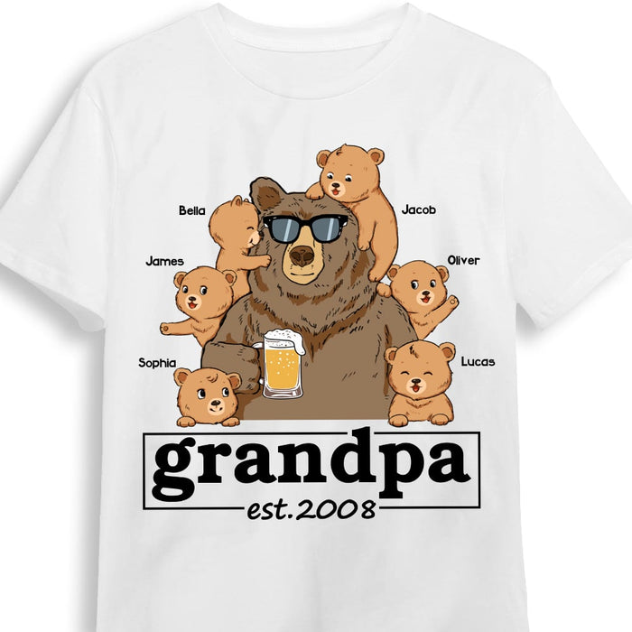 Personalized Dad Grandpa Bear T Shirt MY42 31O53 1