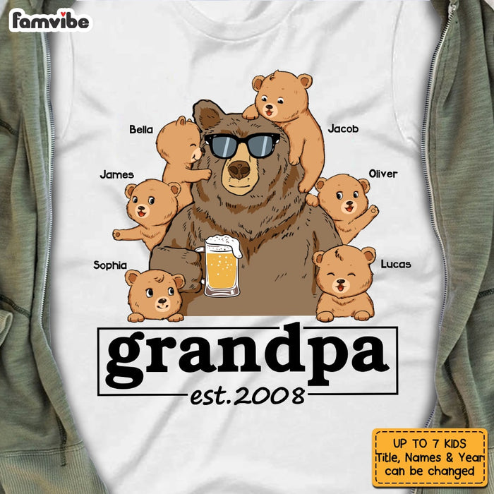 Personalized Dad Grandpa Bear T Shirt MY42 31O53 1