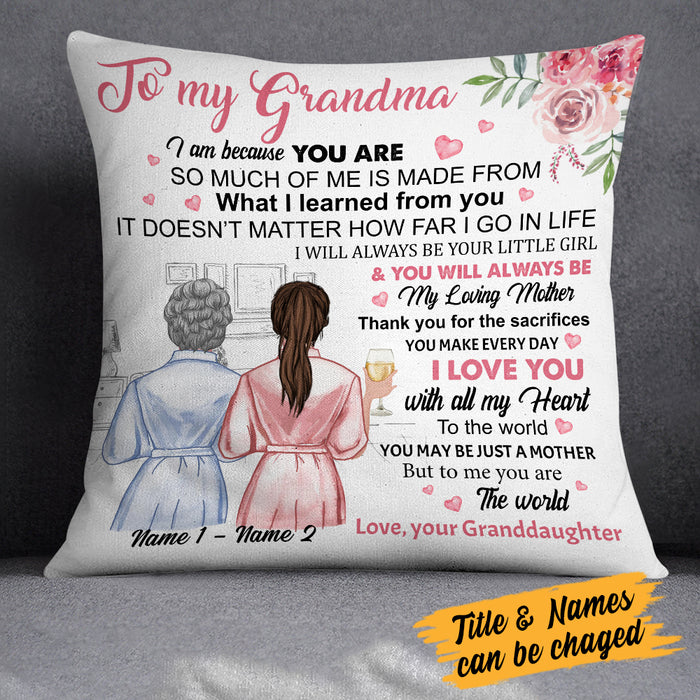 Personalized Mom Grandma You Are My World Pillow MR301 95O34 (Insert Included) 1