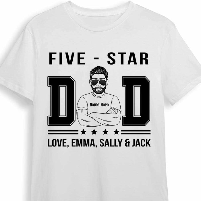Personalized Dad Grandpa Five Star T Shirt MY51 30O34 1