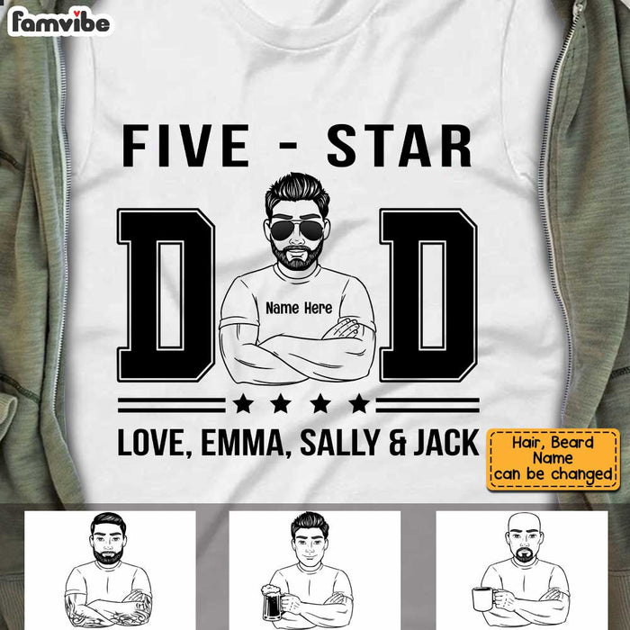 Personalized Dad Grandpa Five Star T Shirt MY51 30O34 1