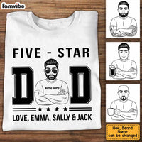 Personalized Dad Grandpa Five Star T Shirt MY51 30O34 thumb 1