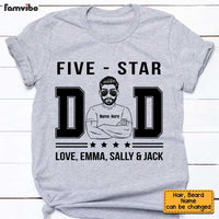 Personalized Dad Grandpa Five Star T Shirt MY51 30O34 thumb 1