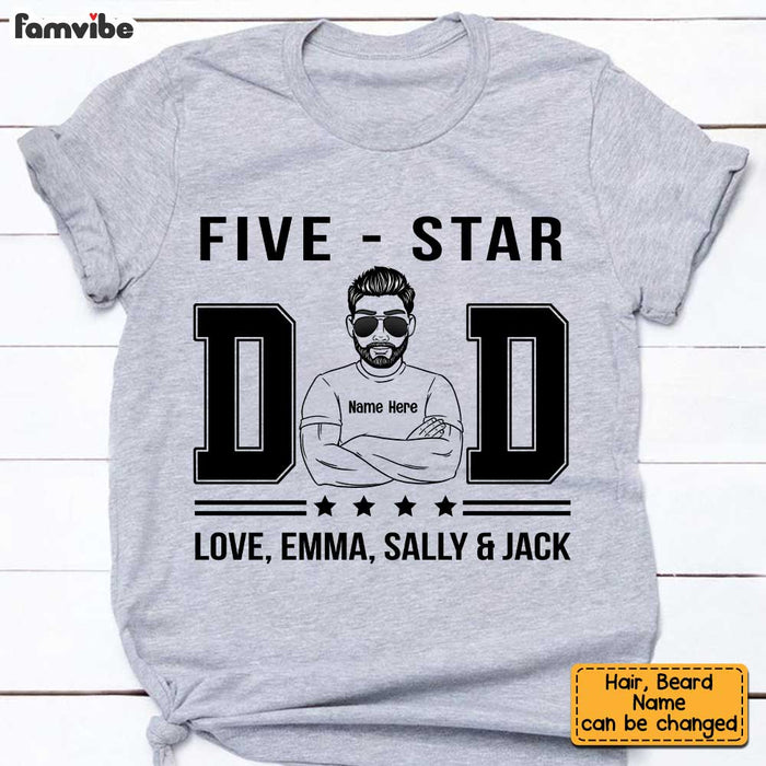 Personalized Dad Grandpa Five Star T Shirt MY51 30O34 1
