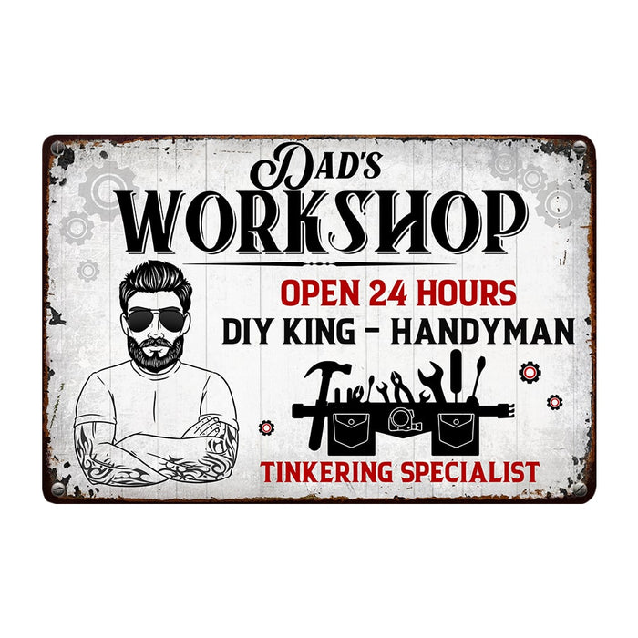 Personalized Dad Grandpa Garage Workshop Metal Sign MY91 30O53 1