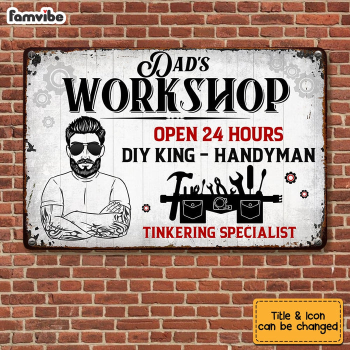 Personalized Dad Grandpa Garage Workshop Metal Sign MY91 30O53 1