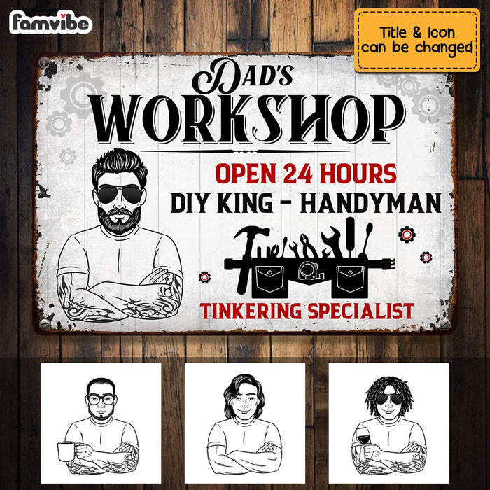 Personalized Dad Grandpa Garage Workshop Metal Sign MY91 30O53 1