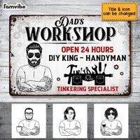 Personalized Dad Grandpa Garage Workshop Metal Sign MY91 30O53 thumb 1