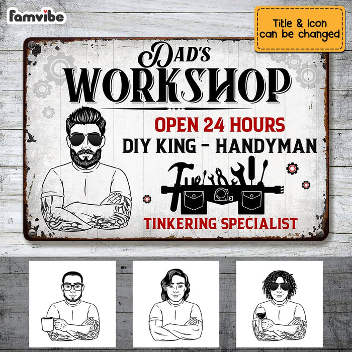 Personalized Dad Grandpa Garage Workshop Metal Sign MY91 30O53 1