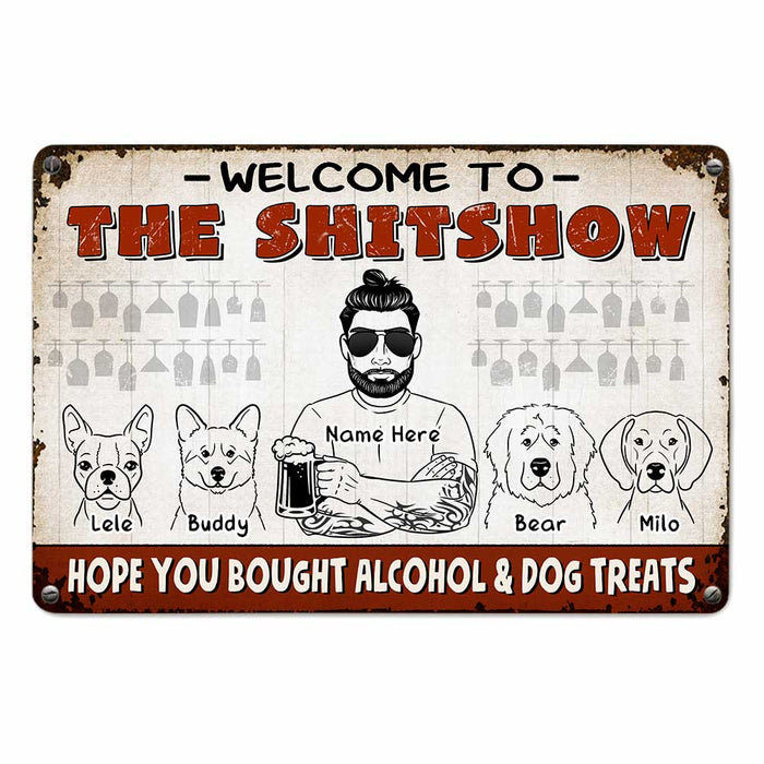 Personalized Dog Dad Grandpa Outdoor Metal Sign MY61 30O47 1