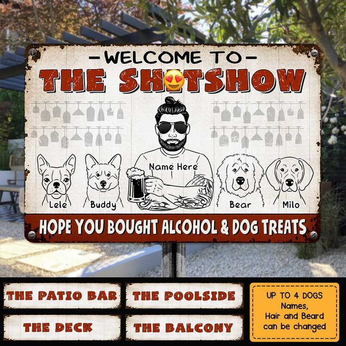 Personalized Dog Dad Grandpa Outdoor Metal Sign MY61 30O47 1