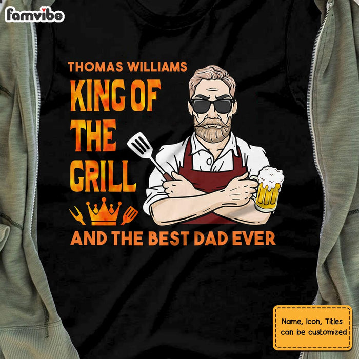 Personalized Dad King Of The Grill BBQ T Shirt MY92 32O28 1