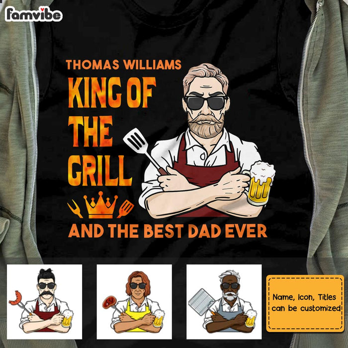 Personalized Dad King Of The Grill BBQ T Shirt MY92 32O28 1