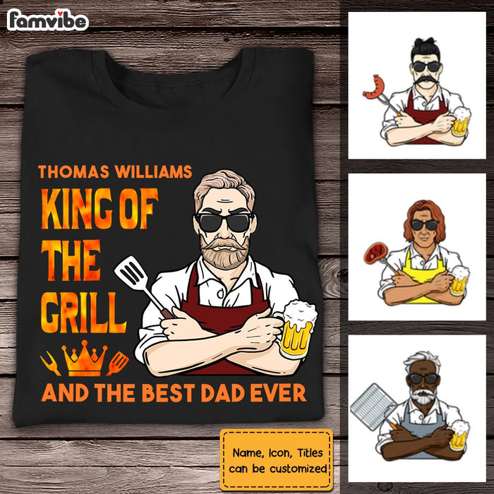 Personalized Dad King Of The Grill BBQ T Shirt MY92 32O28 1