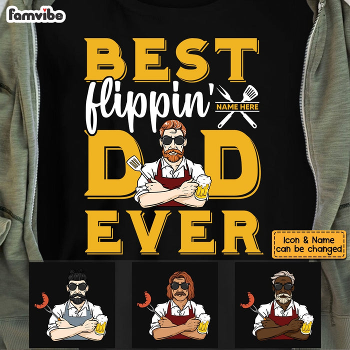 Personalized BBQ Flipping Dad T Shirt MY101 85O53 1