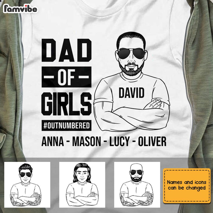 Personalized Dad Of Girls Boys T Shirt MY113 31O28 1