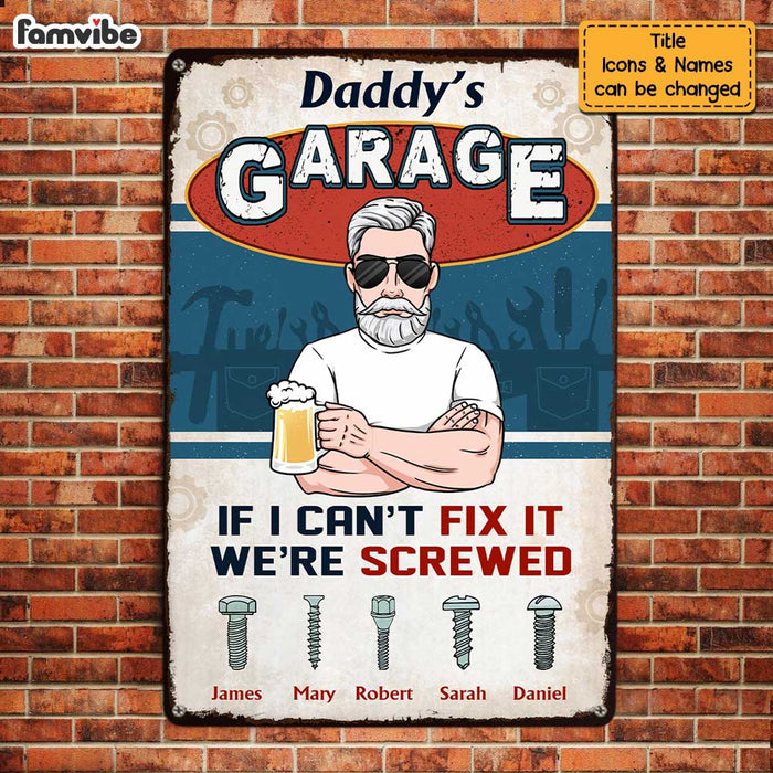 Personalized Dad Garage Workshop Metal Sign MY102 85O47 1