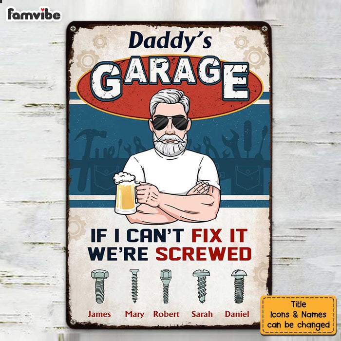 Personalized Dad Garage Workshop Metal Sign MY102 85O47 1