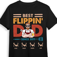 Personalized Dad Grandpa BBQ Best Flippin' Dad T Shirt MY122 32O53 thumb 1