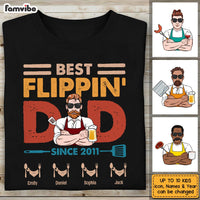 Personalized Dad Grandpa BBQ Best Flippin' Dad T Shirt MY122 32O53 thumb 1