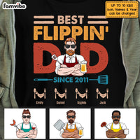 Personalized Dad Grandpa BBQ Best Flippin' Dad T Shirt MY122 32O53 thumb 1