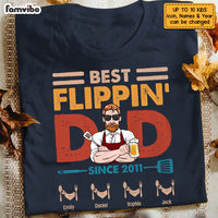 Personalized Dad Grandpa BBQ Best Flippin' Dad T Shirt MY122 32O53 thumb 1