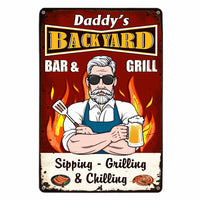 Personalized BBQ Grill Dad Outdoor Metal Sign MY134 30O47 thumb 1