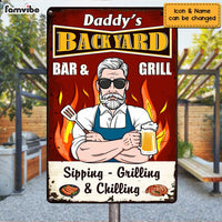 Personalized BBQ Grill Dad Outdoor Metal Sign MY134 30O47 thumb 1