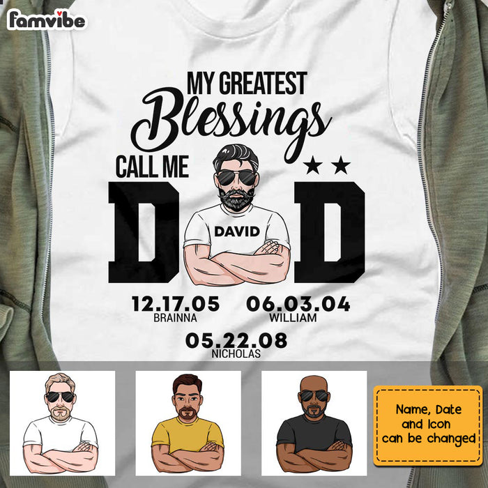 Personalized Dad Greatest Blessings T Shirt MY162 32O28 1