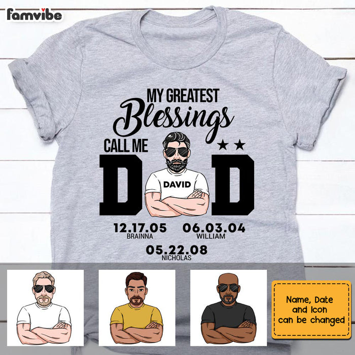 Personalized Dad Greatest Blessings T Shirt MY162 32O28 1