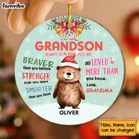 Personalized Christmas Gift For Grandson To My Grandson Circle Ornament 30388 thumb 1