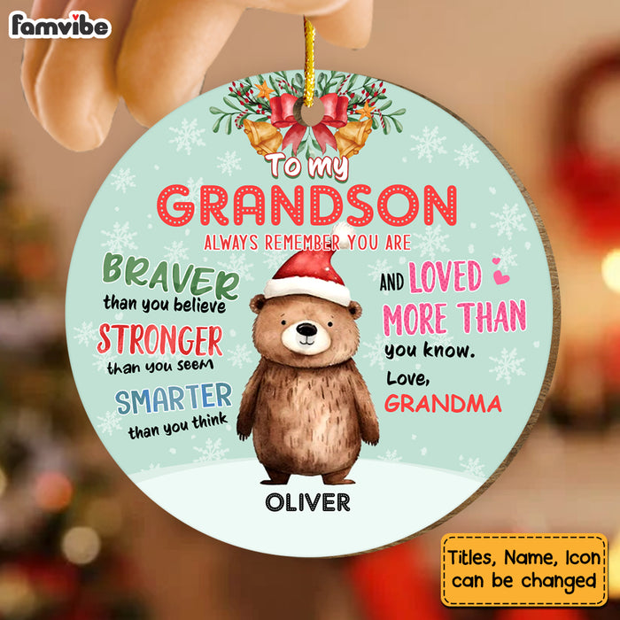 Personalized Christmas Gift For Grandson To My Grandson Circle Ornament 30388 1