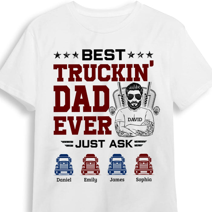 Personalized Dad Trucker T Shirt MY163 32O53 1