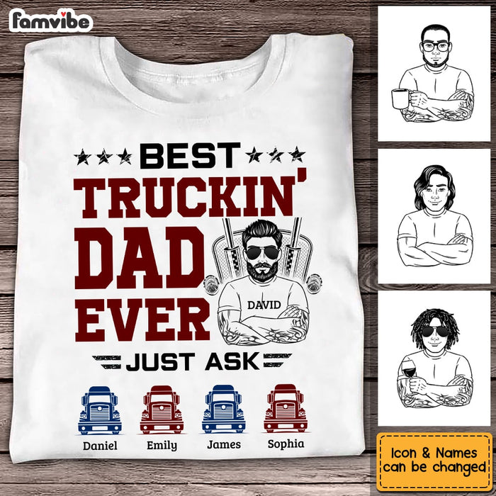 Personalized Dad Trucker T Shirt MY163 32O53 1