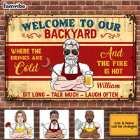 Personalized Dad Grandpa BBQ Grill Outdoor Metal Sign MY182 32O28 thumb 1