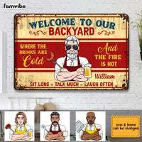Personalized Dad Grandpa BBQ Grill Outdoor Metal Sign MY182 32O28 thumb 1