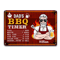 Personalized Dad BBQ Grill Metal Sign MY191 30O28 thumb 1